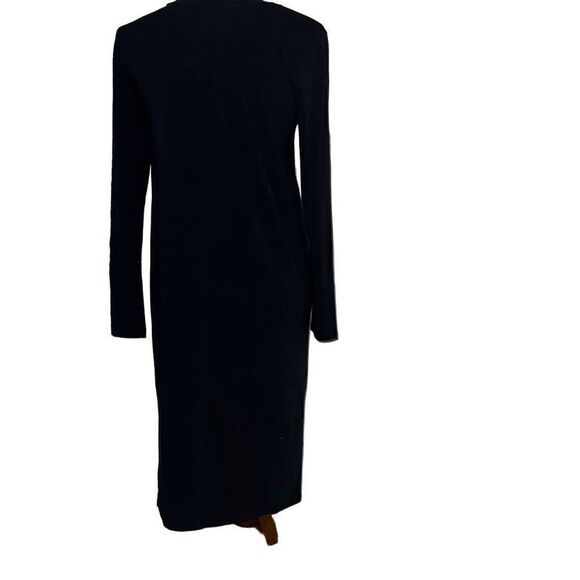 Universal Standard Tesino Black Long Sleeve Jersey Dress V-Neck T-Shirt 2XS 6-8 - Picture 4 of 7